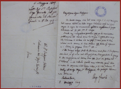 Autograph Manuscripts Stock:Ugo Foscolo