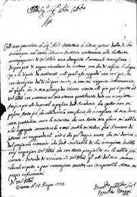 Lettera di Ippolito Maggi. Biblioteca Universitaria di Pavia, Ticinesi 533.2/422